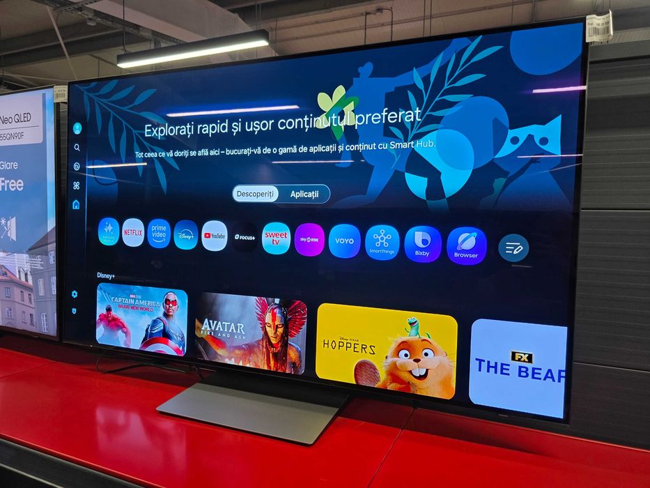 Televizor Smart SAMSUNG OLED QE55S90F 138 cm 4K Ultra HD 144Hz QD-OLED HDR Smart TV WiFi Clasa F Garantie Reselecto