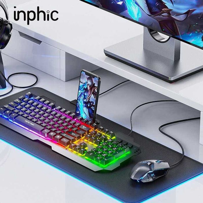 Комплект Gaming STELS V680, USB, Подсветка Rainbow, Клавиатура и Мишка