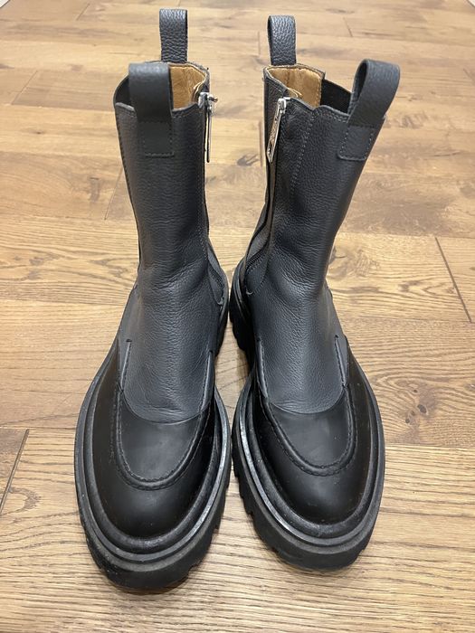 Кожаные ботинки в стиле Bottega Veneta / Prada