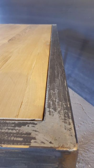 Masa living dining hand made blat de stejar masiv