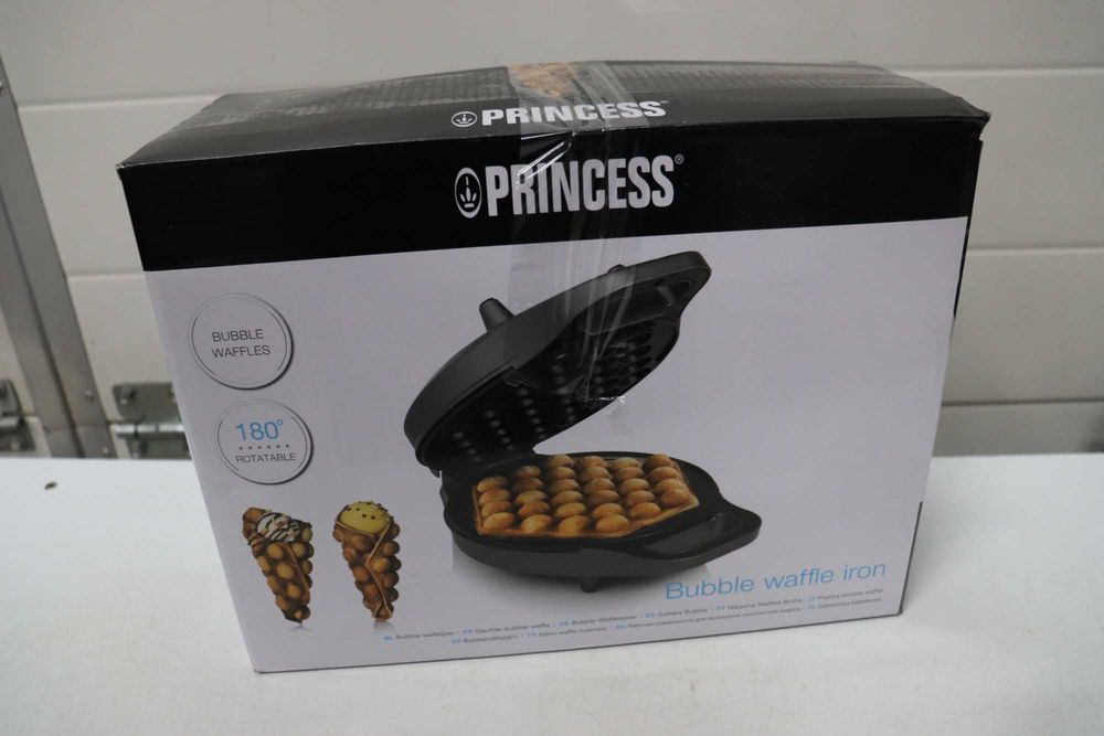 Гофретник Princess 132465 Bubble, 700W, незалепващо покритие, черен