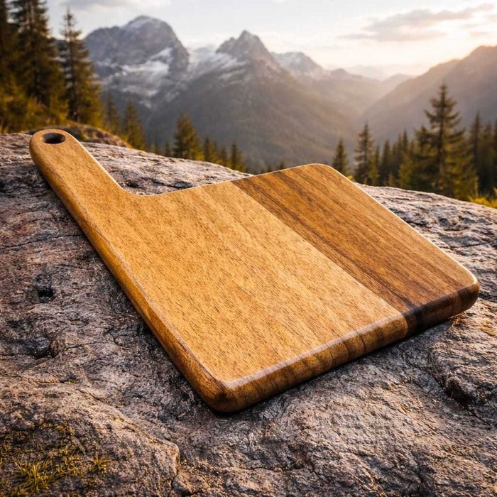 Tocător outdoor din lemn nuc, lucrat manual