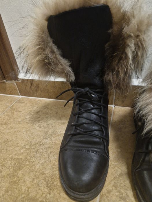 Дамски боти от естествена кожа с косъм