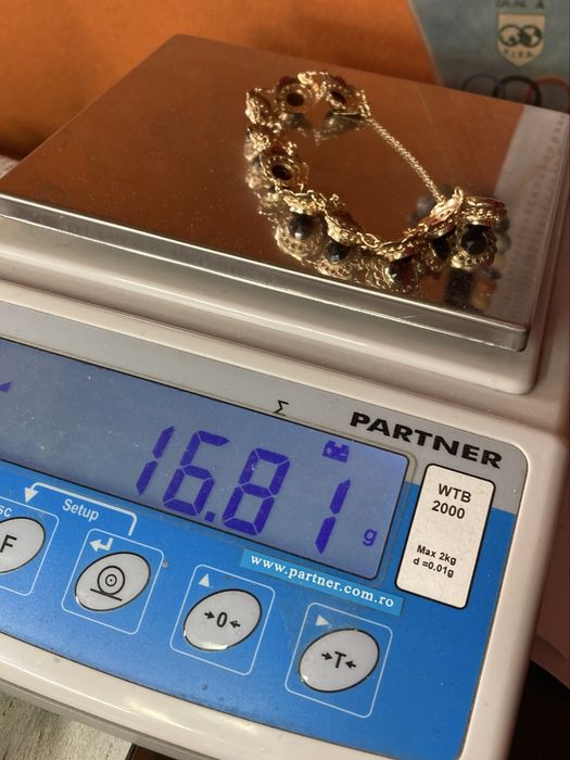 Bratara vintage aur 14kt.cu granate