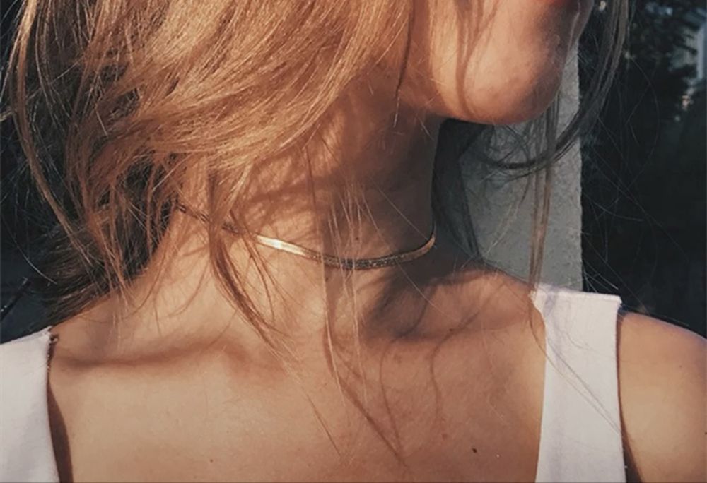 Ожерелье чокер золотистый