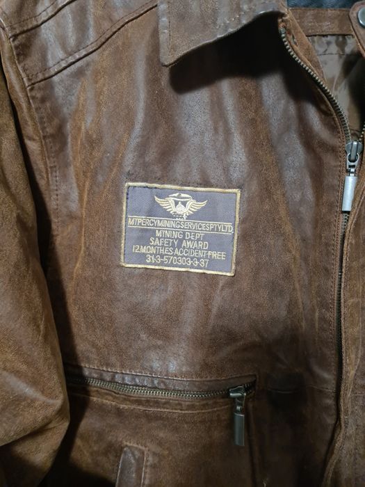 Geaca din piele model militar marimea L