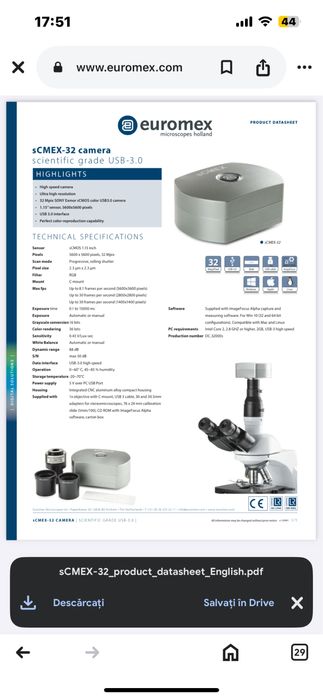 Camera microscoape biologice