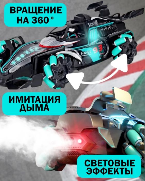 Формула 1, машинка на пульте управления, дрифт на 360 градусов