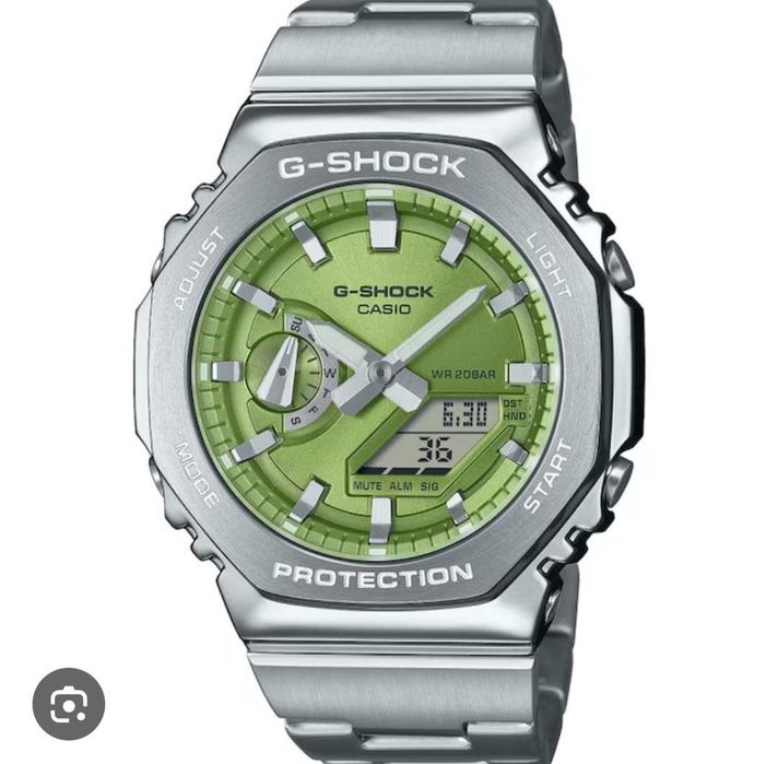 Ceas Casio g shock Full metal GM-2100d Green-Silver Nou,Garantie 2 ani