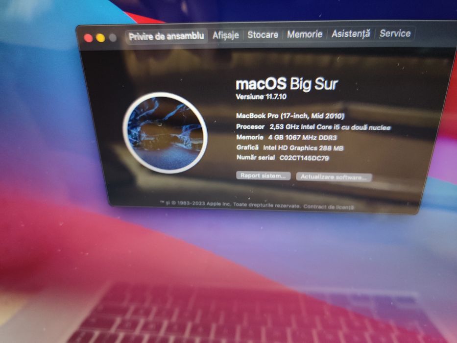 Laptop Apple Macbook Pro mid 2010 17 inchi