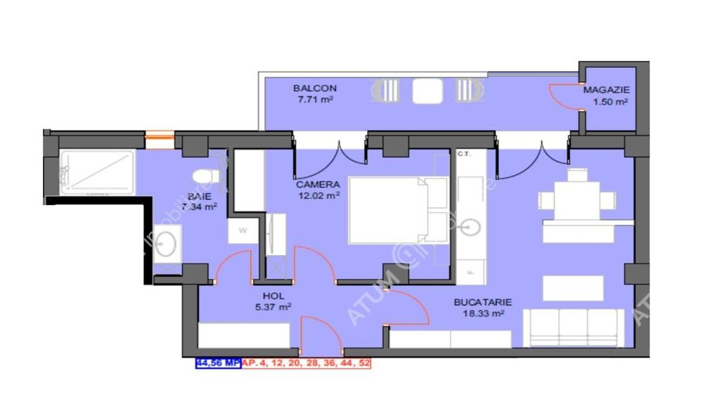 Apartament cu 2 camere balcon loc parcare zona Doamna Stanca Selimbar