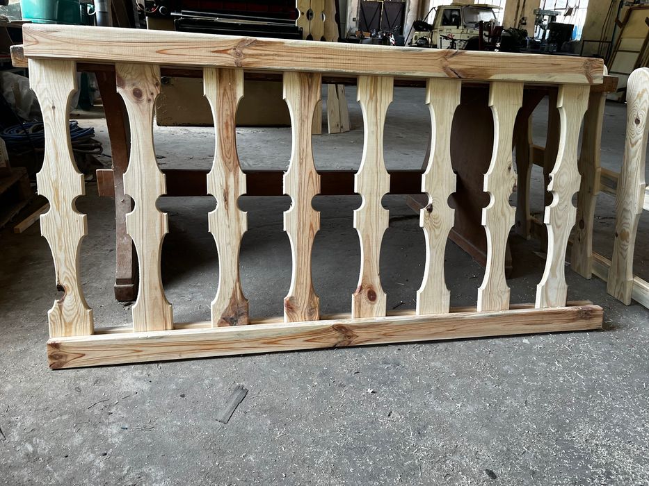 Дървена ограда парапет таборки