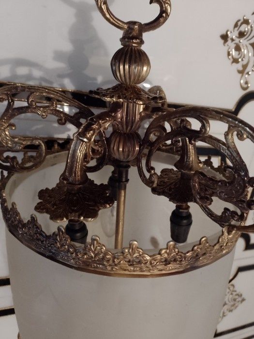 Lampadar in stilul francez Empire din bronz masiv și sticla lucr