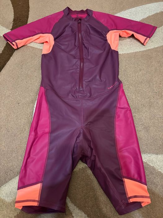 Къс детски бански костюм kloupi, за момиче, лилаво/розово