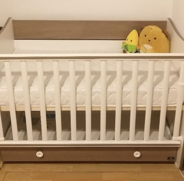 Patut balansoar Lorelli, transformabil, Bej/Alb