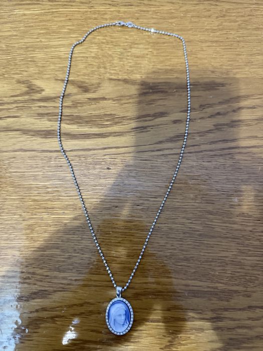 Lant de argint cu medalion Fecioara Maria