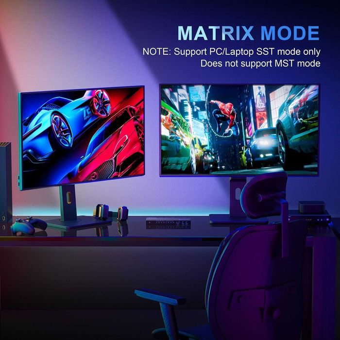 PORTTA 4x2 HDMI Matrix 4K60Hz Splitter comutator 4in/2out EDID ARC HDR