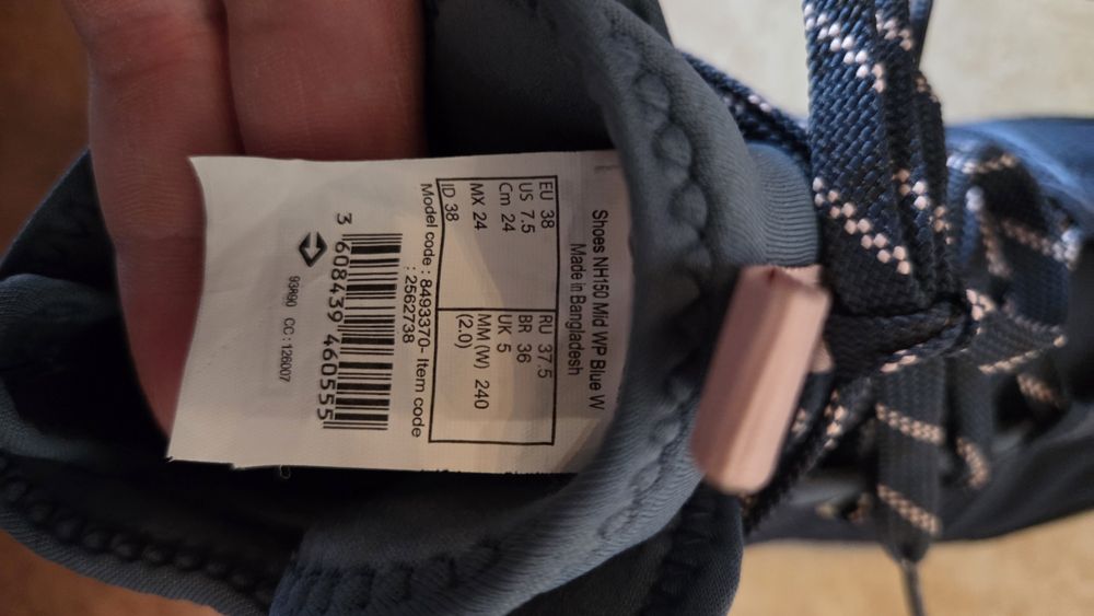 Туристически обувки Quechua NH150 Mid WP Blue  38