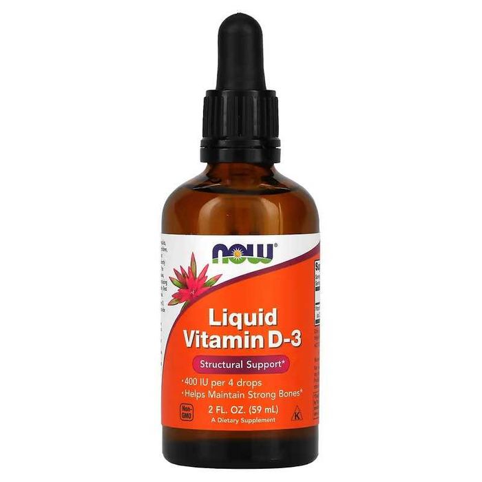 NOW Foods Liquid D-3 & MK-7 жидкий D3 Д3 К2 NOW Liquid Vitamin D3 K2