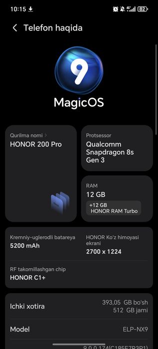 Honor 200 pro 512gb ideal