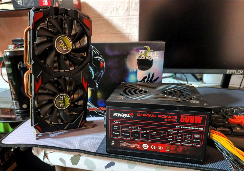 Продается видеокарта с блок питанием