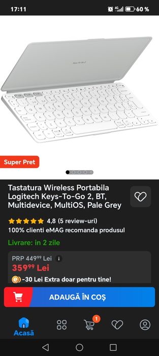 Tastatura wireless bluetooth keys to go 2