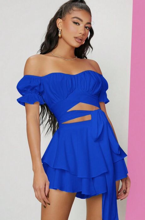 Ефектен сет, комплект в бяло/синьо/бебешко розово