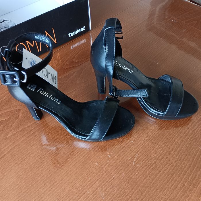 Дамски черни сандали на ток, булчински, бели обувки на ток, естест