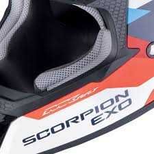 Мотокрос Каска за мотор  SCORPION VX-16 EVO AIR ROD white/Red/Blue
