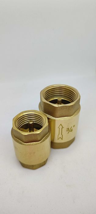 Клапан обратный латунный DN 15 PN10 м-м пруж/пл.шток (Россия)