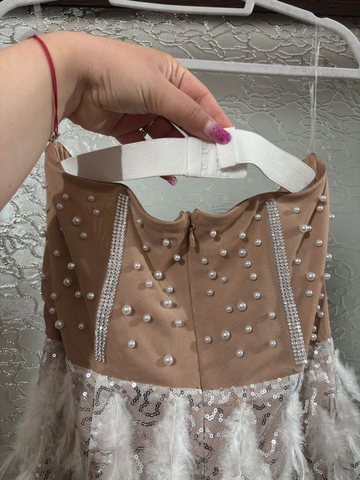 Rochie de ocazie cu pene