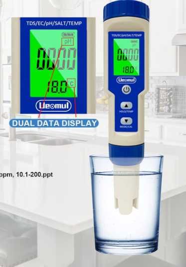 Ueomul PH-metru digital 5 în 1 TDS EC  pH-metru de înaltă precizie