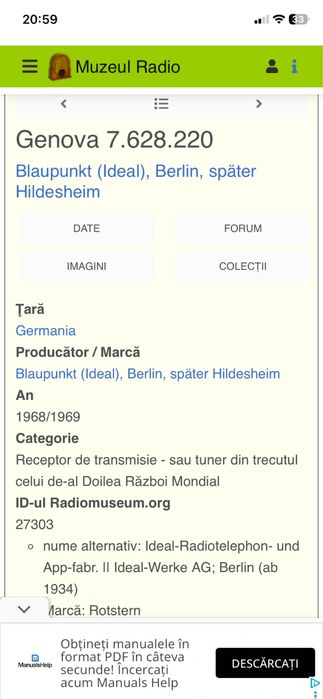 Radio de colectie Blaupunkt Genua