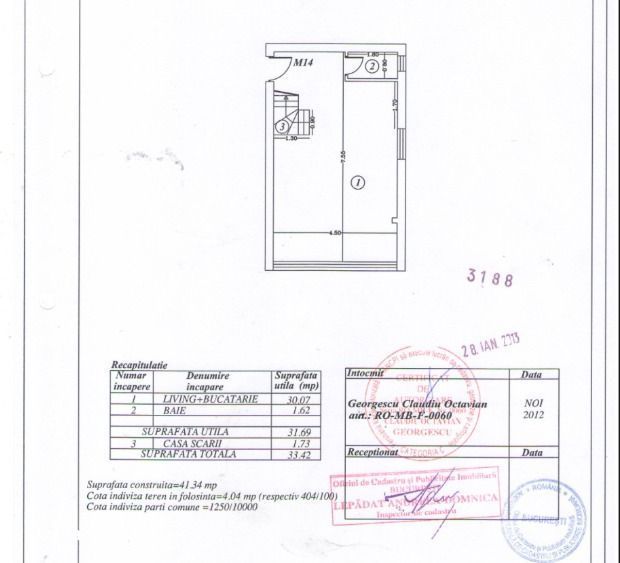 Duplex 2 camere 62 mp, centrala, zona Vitant, loc de parcare, pod izol