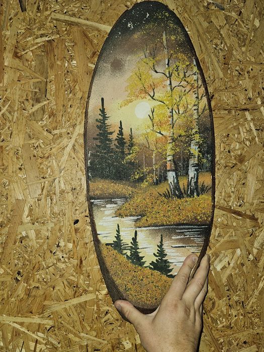 Картина на срезе сосны