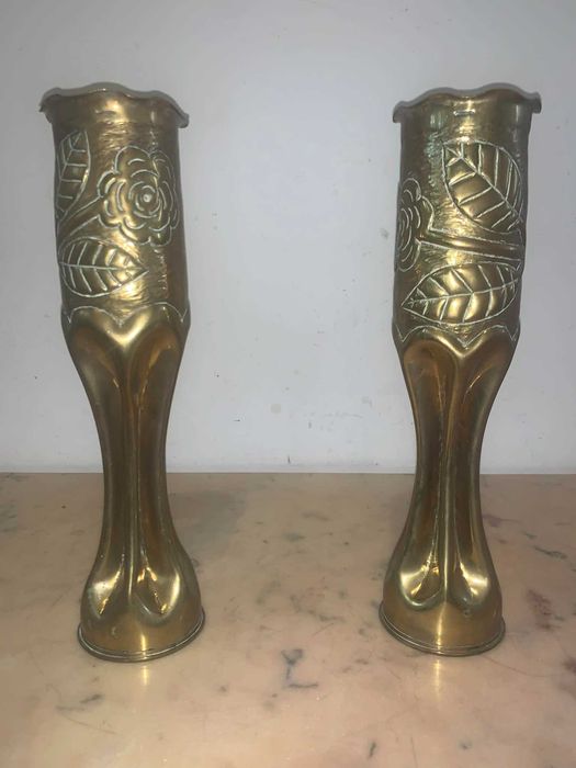Vaza bronz si alama obuz de tun de-Al Doilea Război Mondial 1943