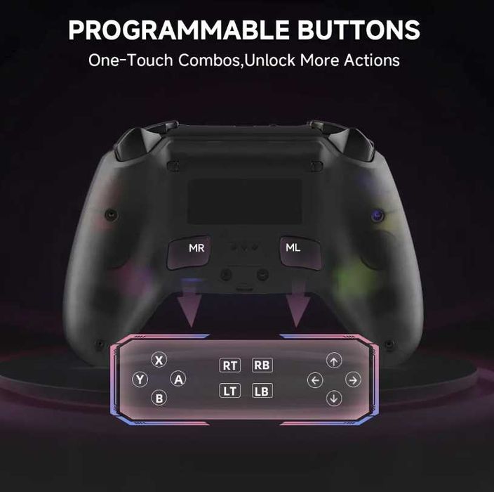 Controller PS5 Wireless Hall Effect 1000mAh Vibrații Bluetooth PC