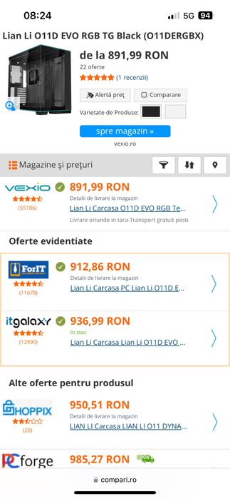 (Garantie) Carcasa Lian Li O11D EVO RGB