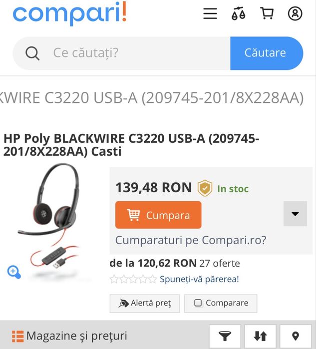 Vând casti Poly Plantronics