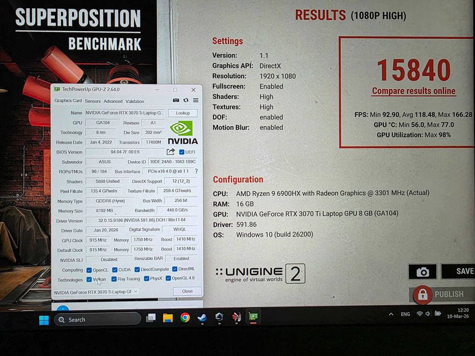 ASUS ROG Strix G17, ecran 17 inch 2K 240Hz Ryzen 9 6900HX RTX 3070 TI 16GB DDR5 M.2 1TB