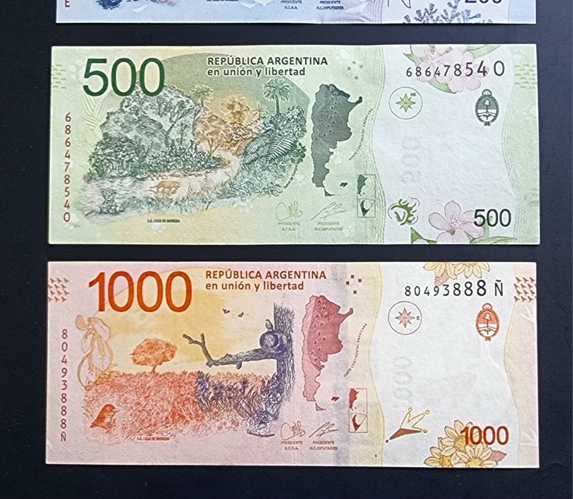 Аржентина.  20, 50 ,100 ,200,500 и 1000  песо.
2015 - 2024 година.
UNC