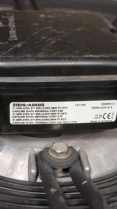 Ventilator chiller ziehl abegg.