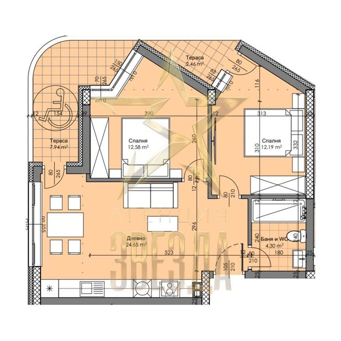 Продава се Тристаен апартамент в Пловдив, Христо Смирненски - 97 кв.м за 1622 €/кв.м - Снимка #1