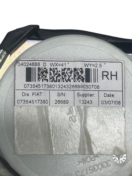 Centura De Siguranta Dreapta Spate Fiat 500 312 2007 -> 34024688D
