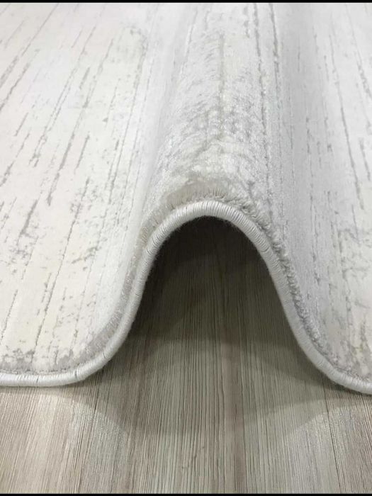 Covor acrilic cu franjuri, 240x340 cm, bej crem