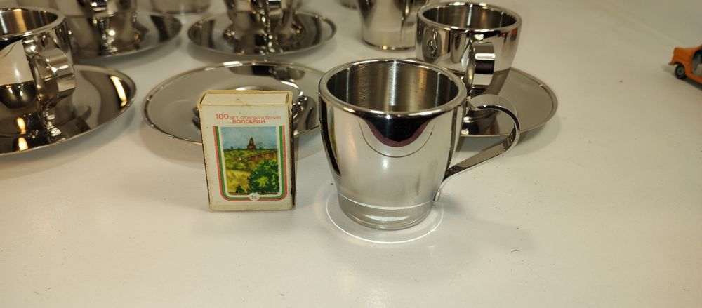 Сервиз на кафе от полирана стомана 18/10