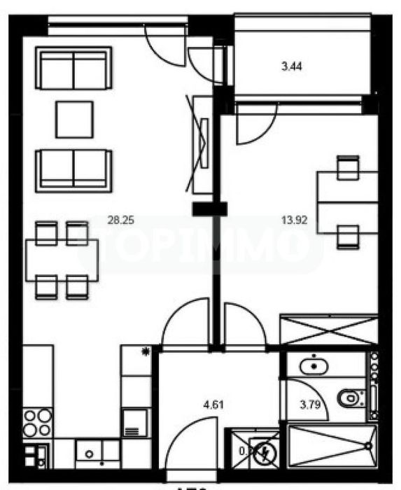 Продава се Двустаен апартамент в Варна, Цветен квартал - 72 кв.м за 1428 €/кв.м - Снимка #3