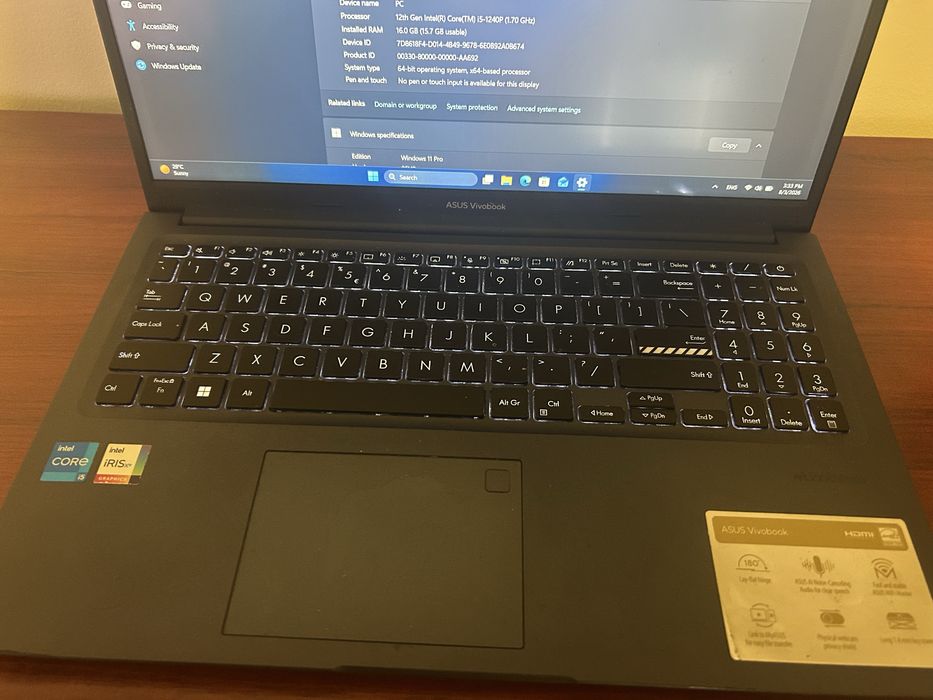 ASUS VivoBook – i5-1240P / 16GB RAM / 512GB SSD