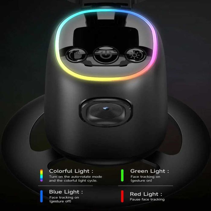 TOKQI P05 AI настолен gimbal с 360° проследяване, 2× Cold Shoe