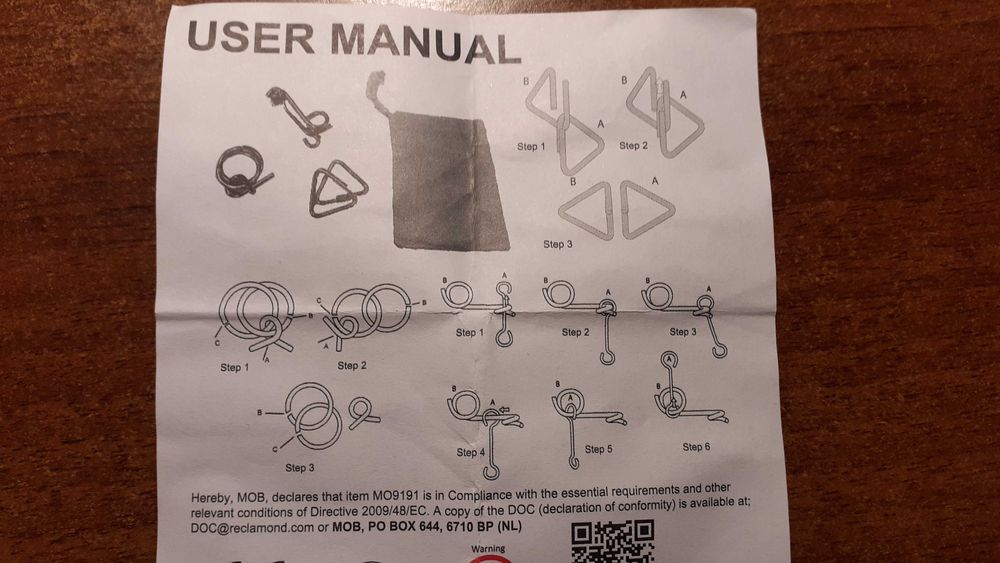игра логическа пъзел метална 3 бр в памучна торбичка